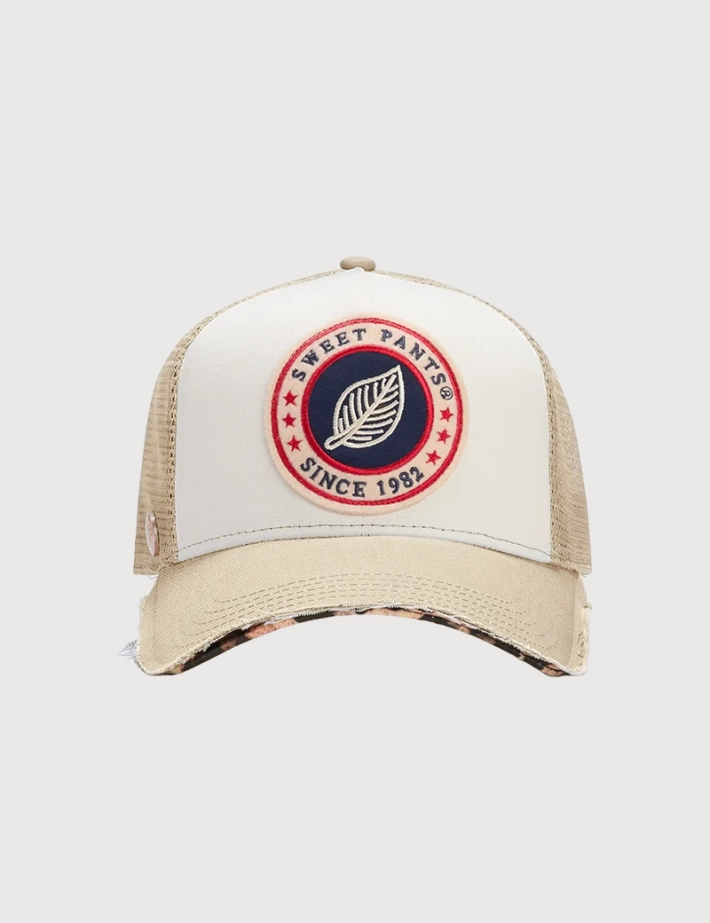 SWEET PANTS Casquette Home Run Léo Beige White Pepper