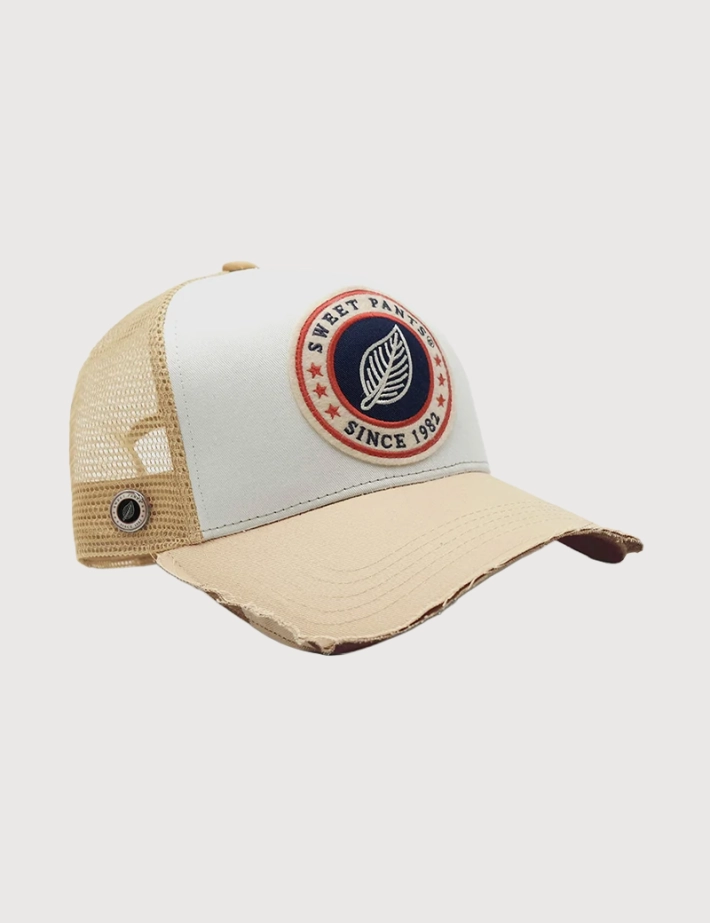 SWEET PANTS Casquette Home Run Léo Beige White Pepper - 4