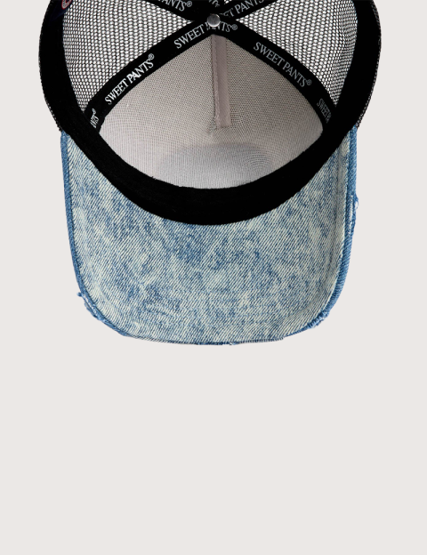 SWEET PANTS Casquette Patchwork Cap Noir Denim - 4