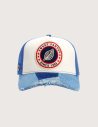 SWEET PANTS Casquette Patchwork Cap Bleu Electric Denim