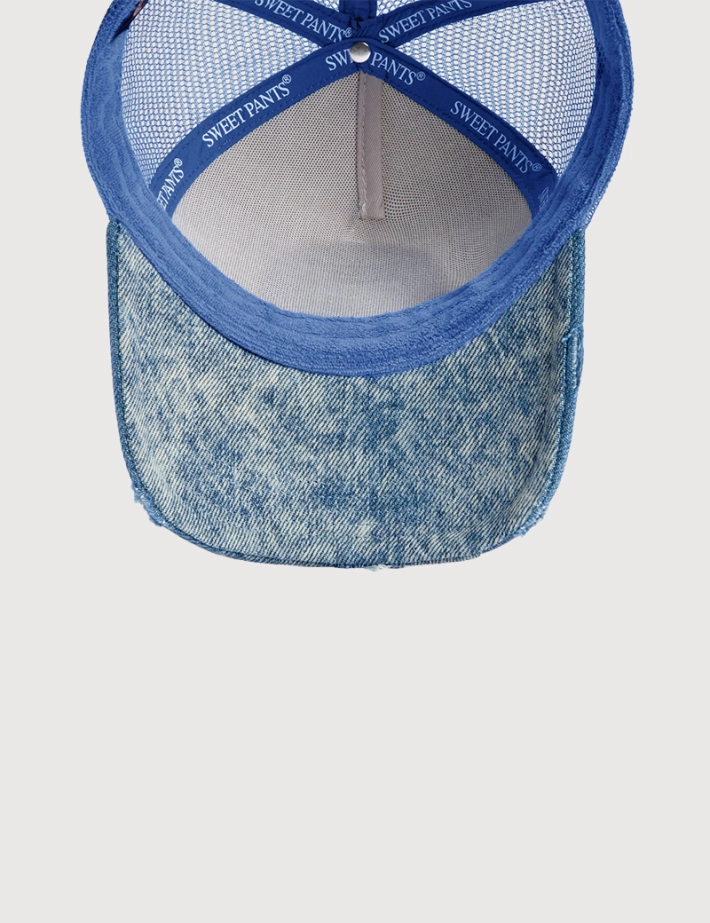 SWEET PANTS Casquette Patchwork Cap Bleu Electric Denim - 4