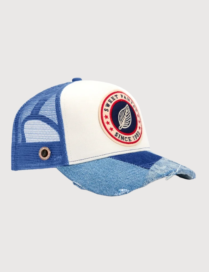 SWEET PANTS Casquette Patchwork Cap Bleu Electric Denim - 2