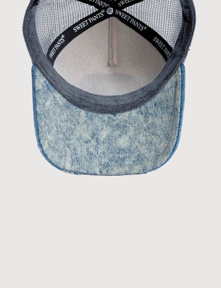 SWEET PANTS Casquette Patchwork Cap Marine Denim - 4