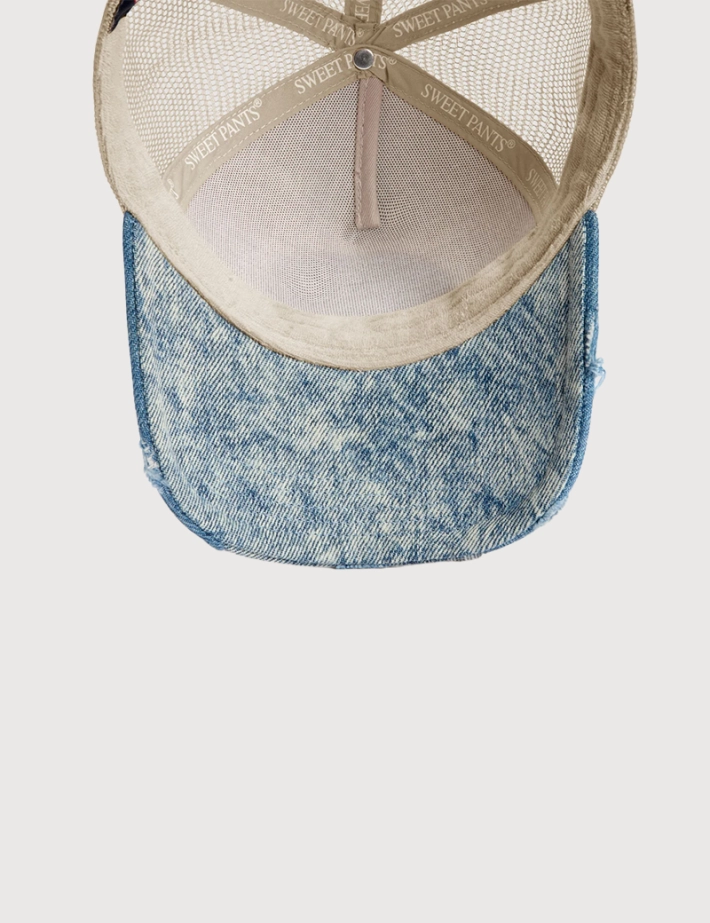 SWEET PANTS Casquette Patchwork Cap Beige Denim - 2