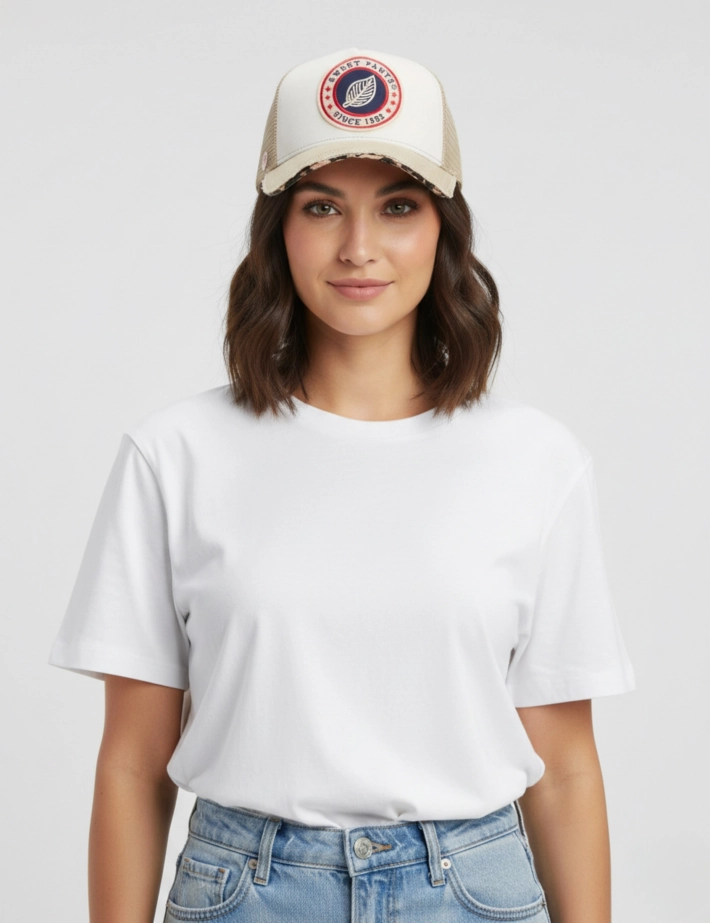 SWEET PANTS Casquette Home Run Léo Beige White Pepper - 5