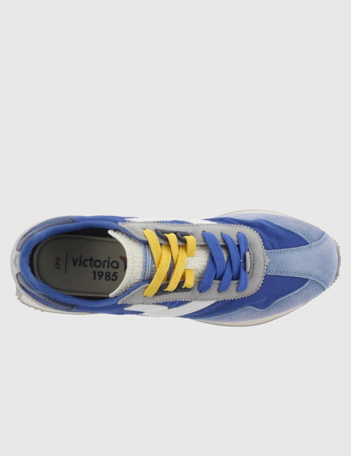 VICTORIA Baskets Homme Root Washed Bleu Royal - 3