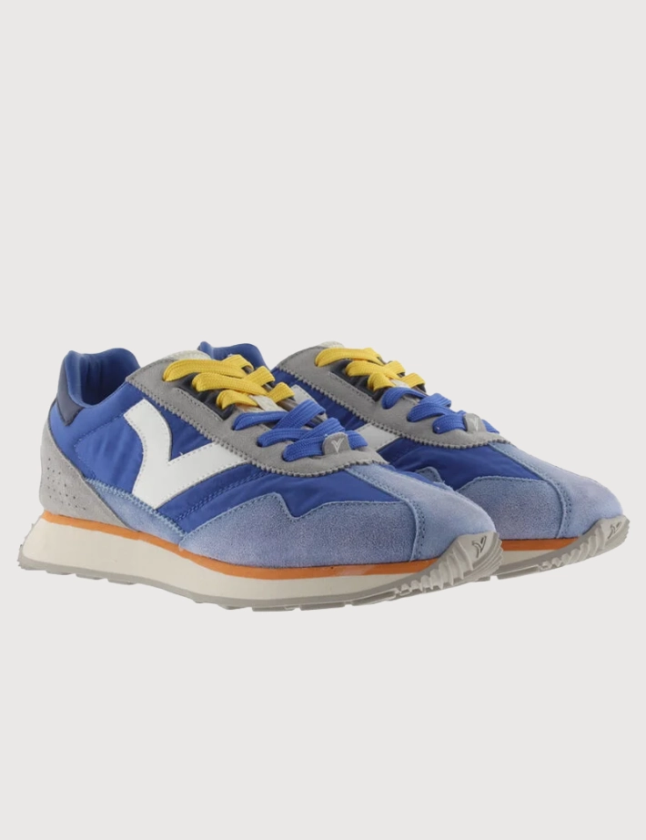 VICTORIA Baskets Homme Root Washed Bleu Royal - 4