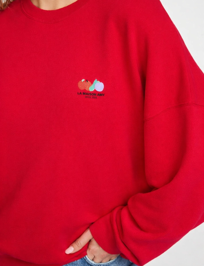 American Vintage Sweat Femme Col Rond Atubay Rouge Tomate - 2