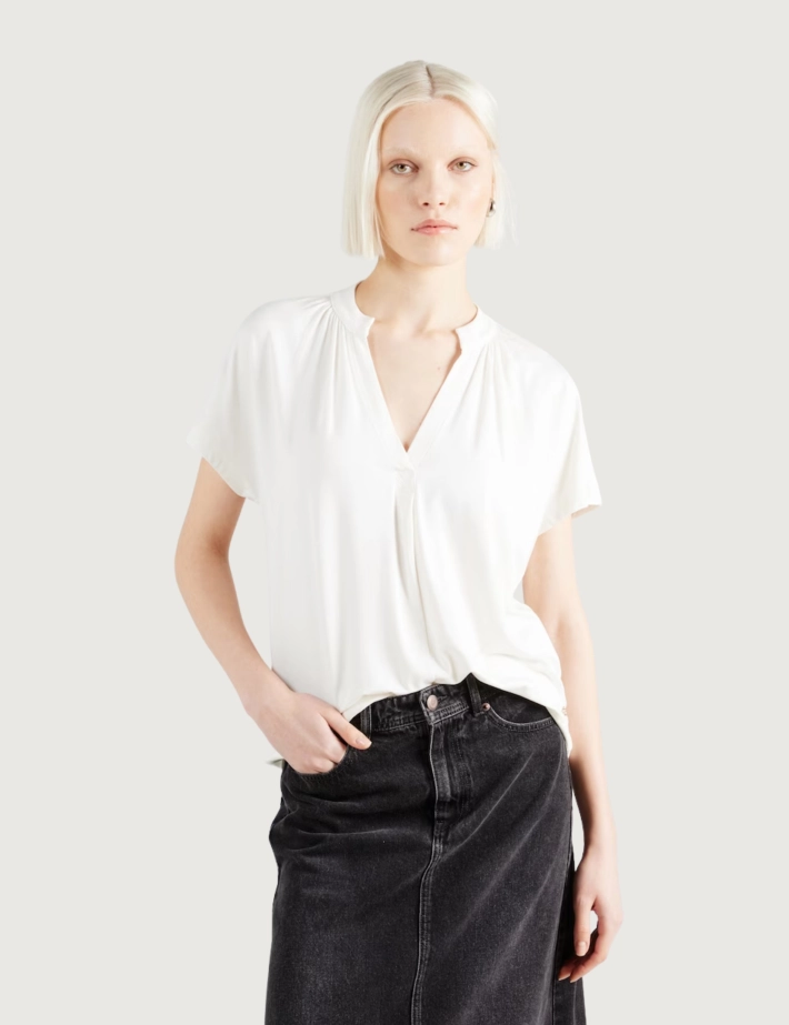 MOS MOSH Blouse Femme Col V Shira Ecru - 3