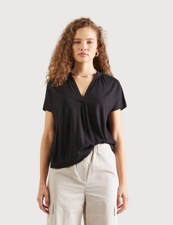 MOS MOSH Blouse Femme Col V Shira Noir - 3