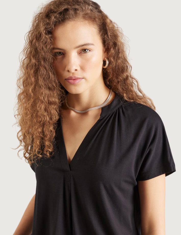 MOS MOSH Blouse Femme Col V Shira Noir - 5
