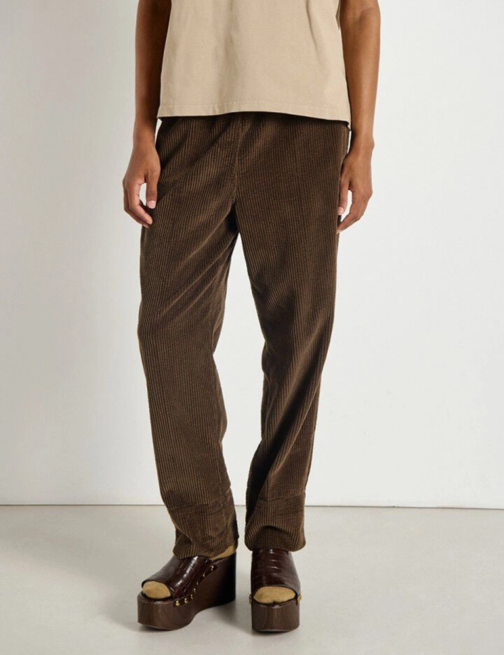 American Vintage Pantalon Carotte Femme Padow Marron Vintage - 5