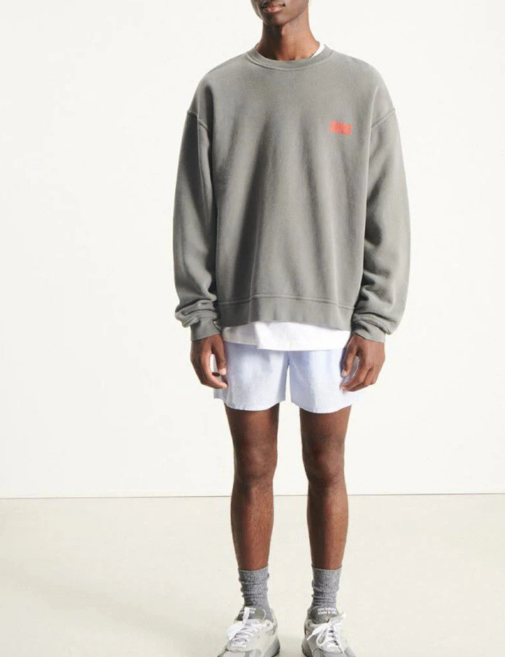 American Vintage Pull Homme Col Rond Plizzy Gris Vintage - 5
