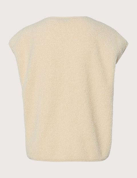 PIECES Gilet Femme Sans Manches Katty Teddy Noos Ecru - 6