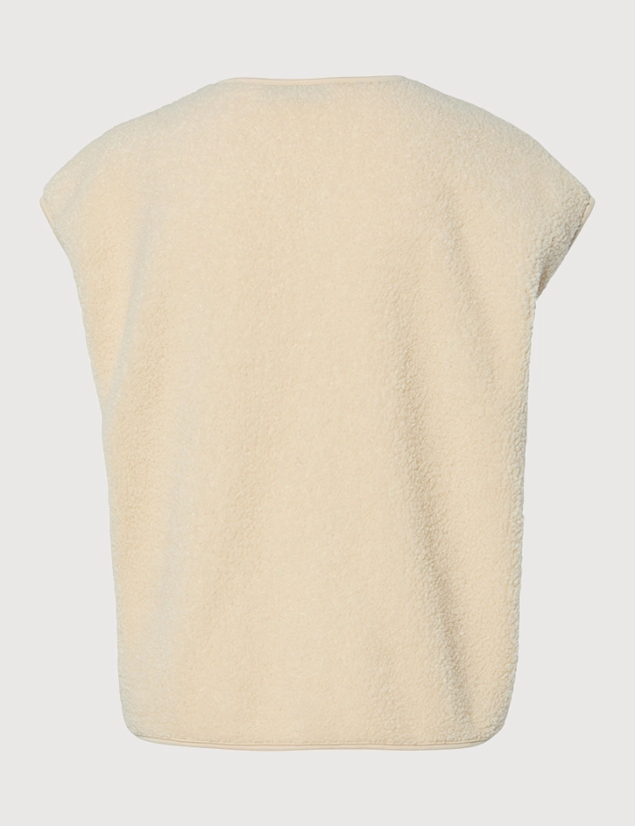 PIECES Gilet Femme Sans Manches Katty Teddy Noos Ecru - 6