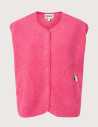 PIECES Gilet Femme Sans Manches Katty Teddy Noos Rose