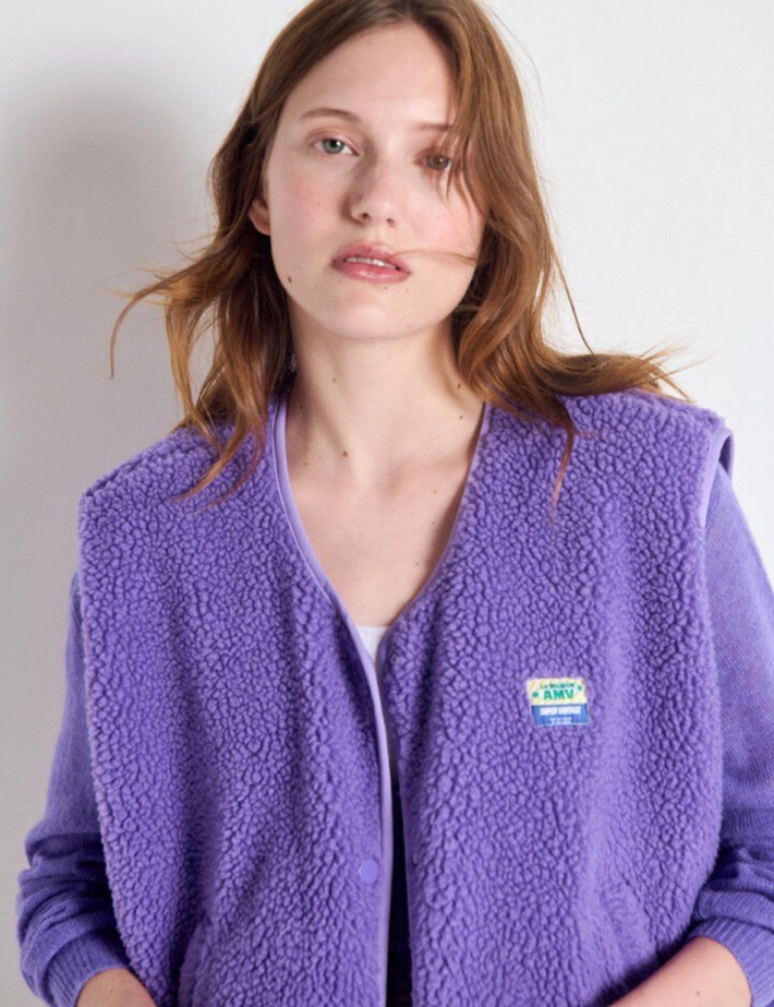 American Vintage Veste Courte Sans Manches Femme Hoktown Provence Lavande Chiné