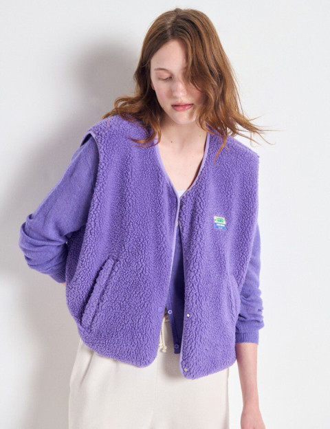 American Vintage Veste Courte Sans Manches Femme Hoktown Provence Lavande Chiné - 5