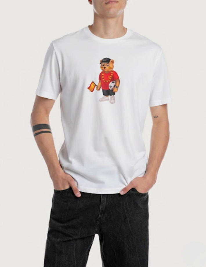 Baron Filou T-Shirt Homme Euro Espagne Blanc - 3