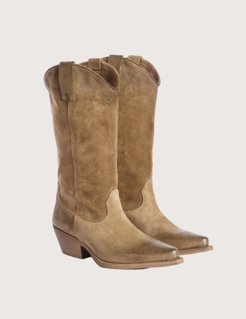 Métisse Santiags en Cuir Motifs Taupe - 4