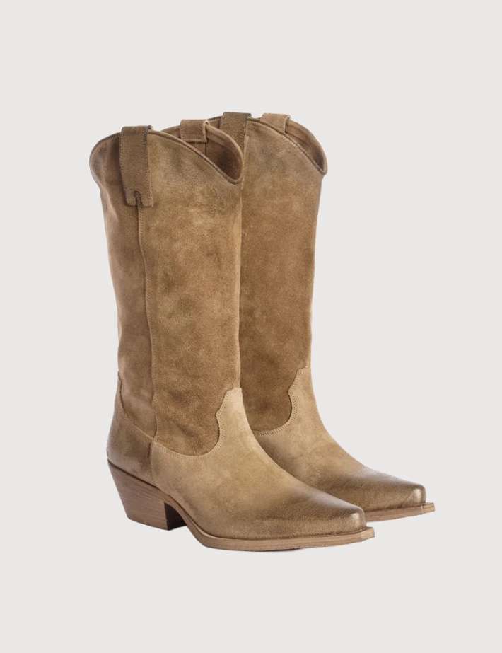 Métisse Santiags en Cuir Motifs Taupe - 4