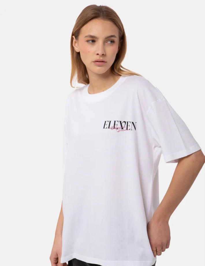 Eleven Paris T-Shirt Mixte Imprimé Dos Jegg Blanc - 3