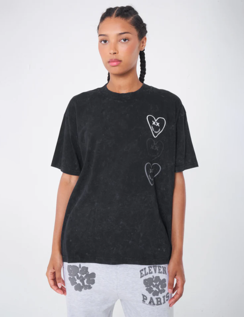 Eleven Paris T-Shirt Mixte Imprimé Dos Saule Noir - 6