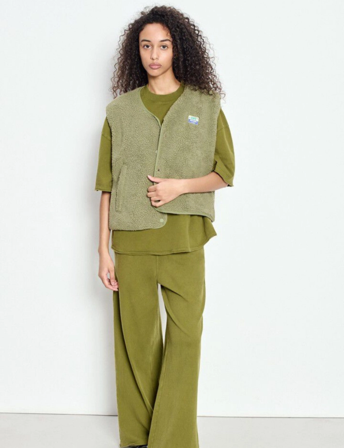 American Vintage Veste Courte Sans Manches Femme Hoktown Kaki Chiné - 3
