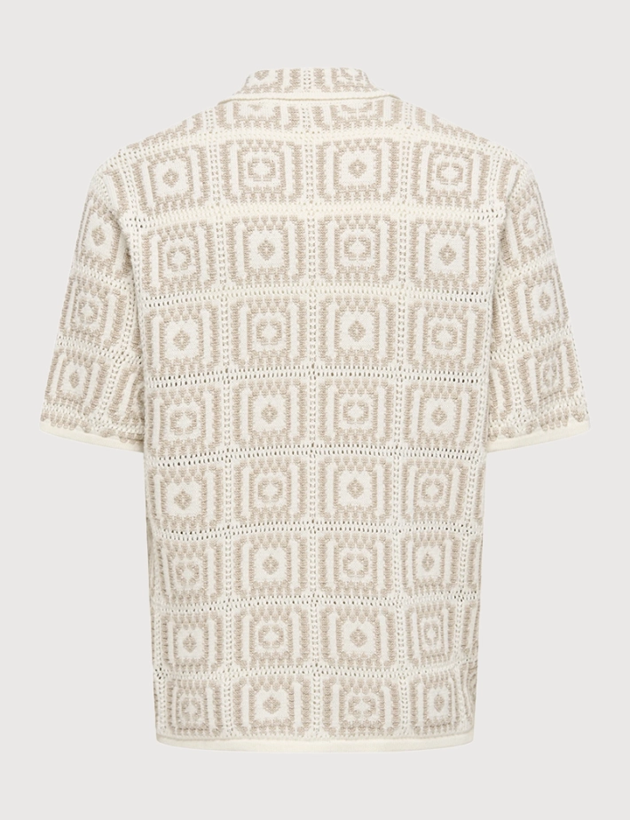 Only & Sons Chemise Homme Manches Courtes Bart Beige Noos - 3