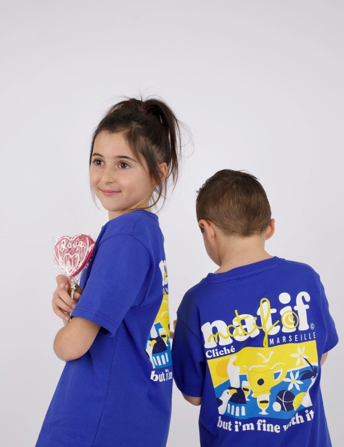 Natif T-Shirt Enfant Cliché Marseille Bleu - 3