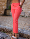 HBT Taylor Chic Chaine & Trame Rumba | Chelsea Pantalon Femme Corail