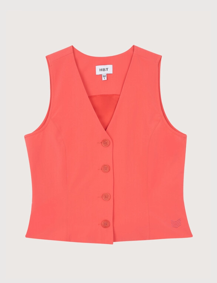 HBT Taylor Chic Chaine & Trame Rumba | Vince Gilet Femme Corail