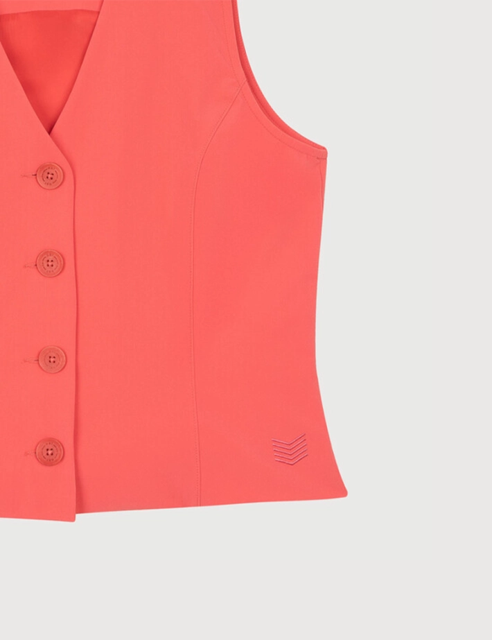 HBT Taylor Chic Chaine & Trame Rumba | Vince Gilet Femme Corail - 2