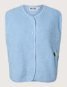 PIECES Gilet Femme Sans Manches Katty Teddy Noos Bleu