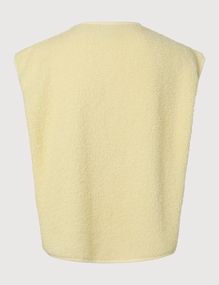PIECES Gilet Femme Sans Manches Katty Teddy Noos Beige - 7