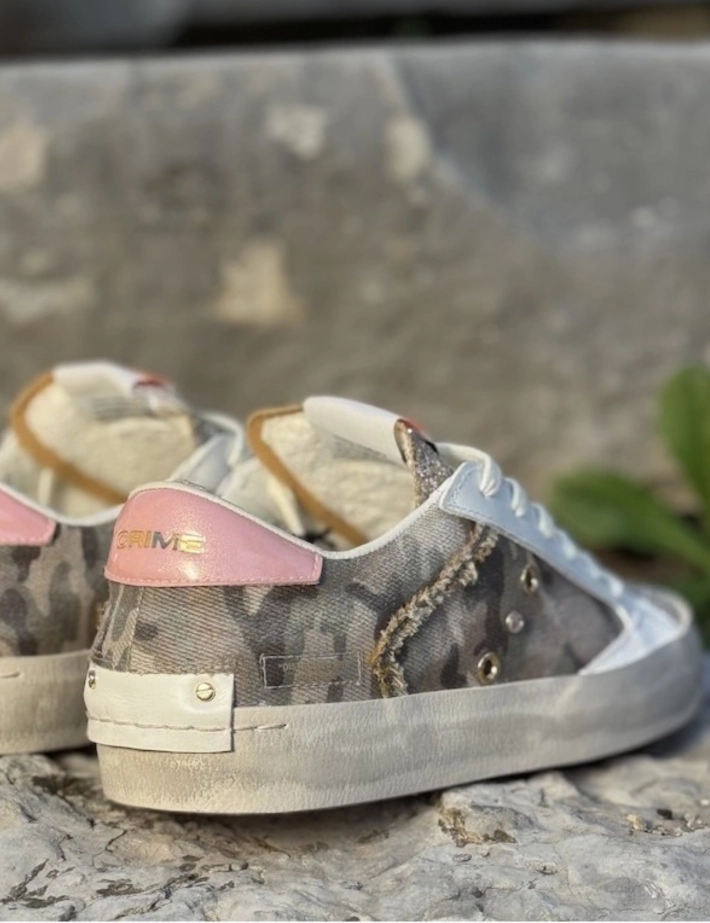 Crime London Baskets Femme Distressed Kaki Militaire - 9