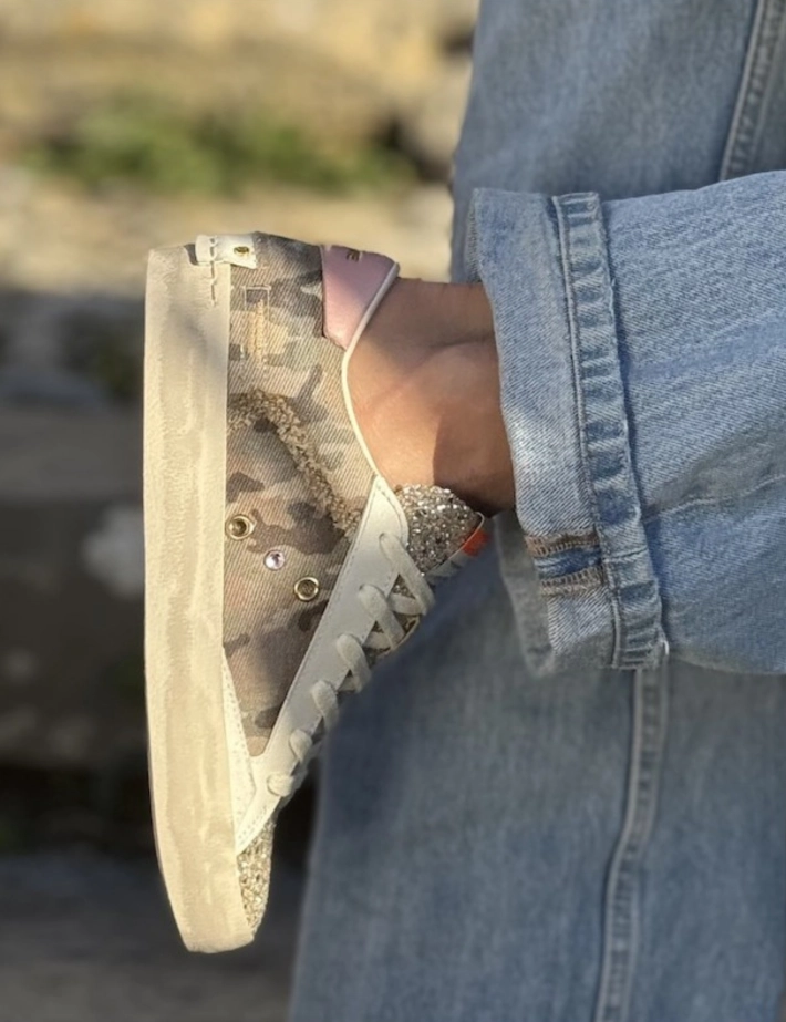 Crime London Baskets Femme Distressed Kaki Militaire - 10