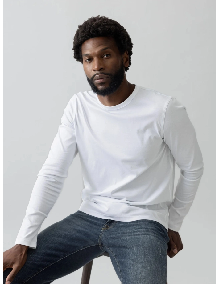 MOS MOSH T-Shirt Homme Manches Longues Perry Blanc - 3