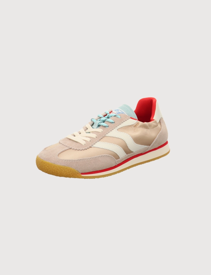 MRP Maripé Baskets Femme Double Bande Beige - 7