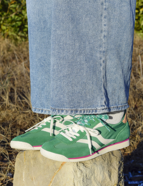 MRP Maripé Baskets Femme Double Bande Vert - 2