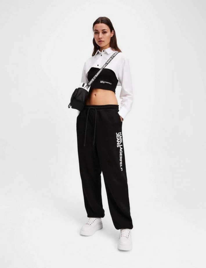 Karl Lagerfeld Pantalon Jogging Slim Femme Noir Logo - 3