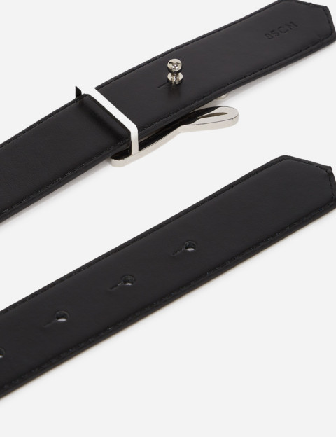 Karl Lagerfeld Ceinture en Cuir Autograph H3 Bronze - 4