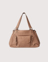 PIECES Sac à Main Pihanna en Cuir Taupe