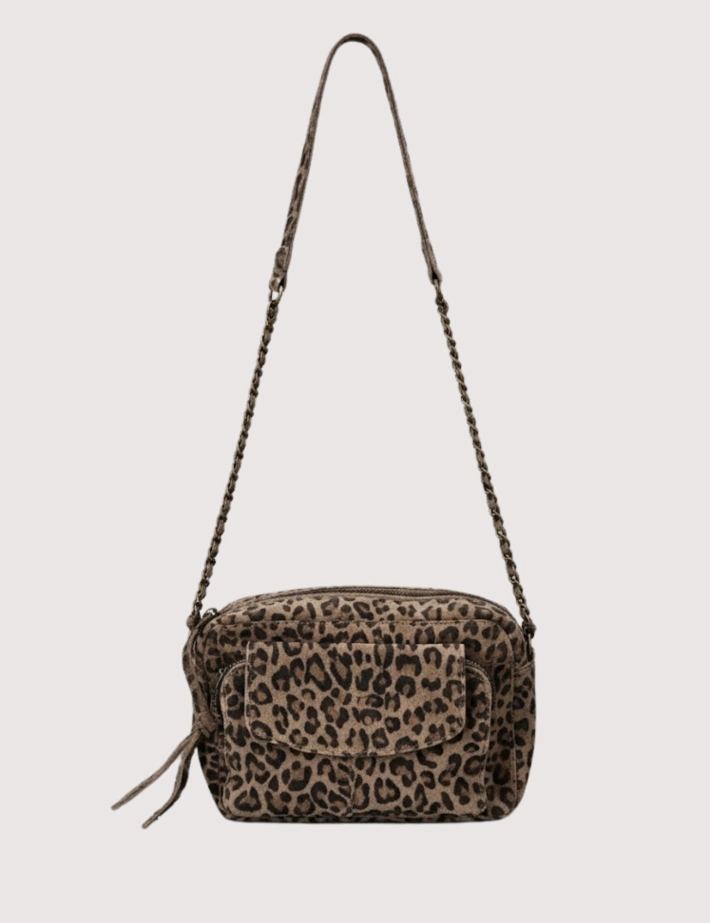 PIECES Sac Bandoulière Small Cross Body Naina Taupe Léopard - 2