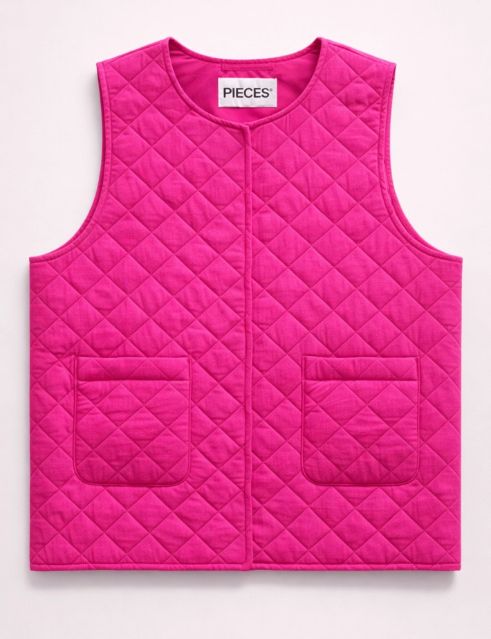 PIECES Gilet Sans Manches Femme Saria Fuchsia
