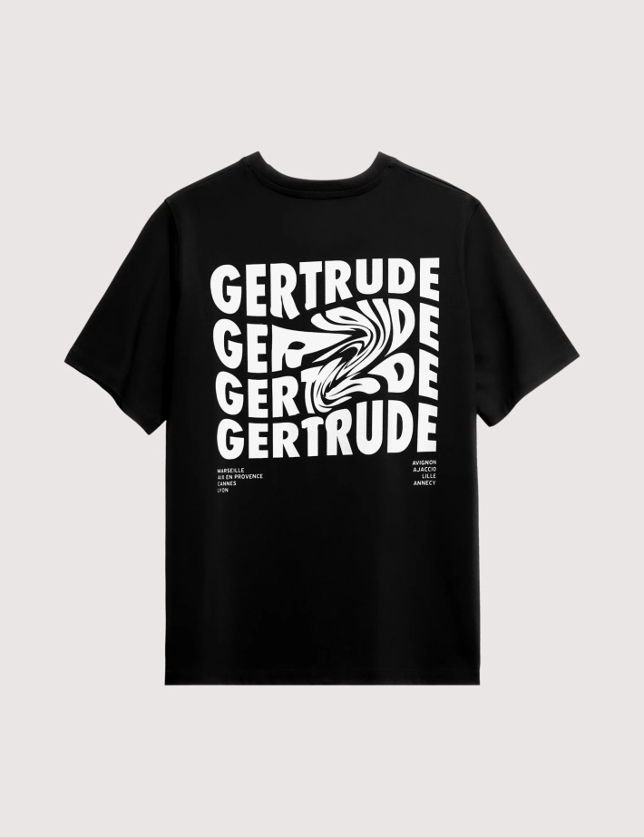 GERTRUDE T-Shirt Mixte Manches Courtes Leonce Fluidity Noir