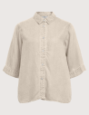 OBJECT Chemise Femme Manches Courtes Beige Denim
