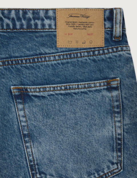 American Vintage Jean Homme Droit Taille Basse Joybird Bleu Authentic - 9