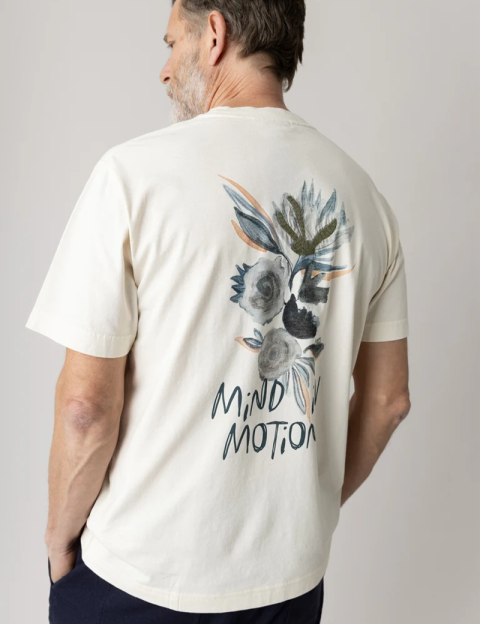 MOS MOSH T-Shirt Homme Manches Courtes Motion Ecru