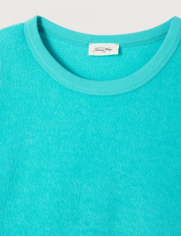 American Vintage Sweat Droit Femme Col Rond Bobypark Turquoise - 2